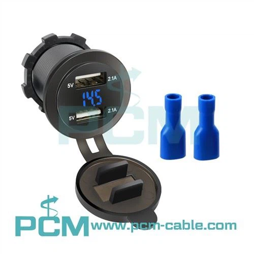 Dual USB auto punjač sa LED voltmetrom