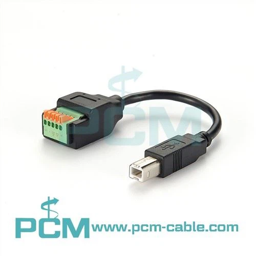USB tip B muški to Push Button Terminal Block Cable