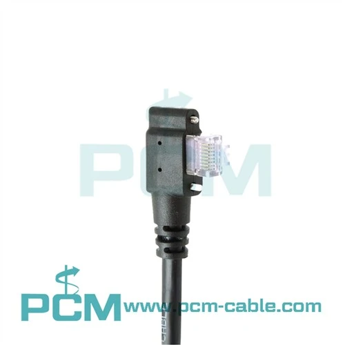 GigE High Flex RJ45 kabel Vertikalni lijevi kut izlaza s vijcima