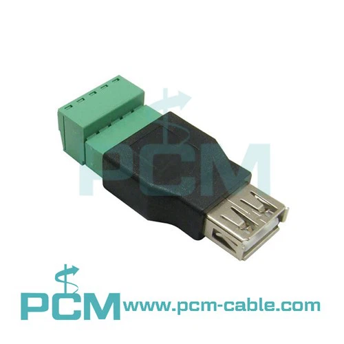 USB 2.0 A Female To 5 Pin/Way Vijak vijak štit pluggable terminali