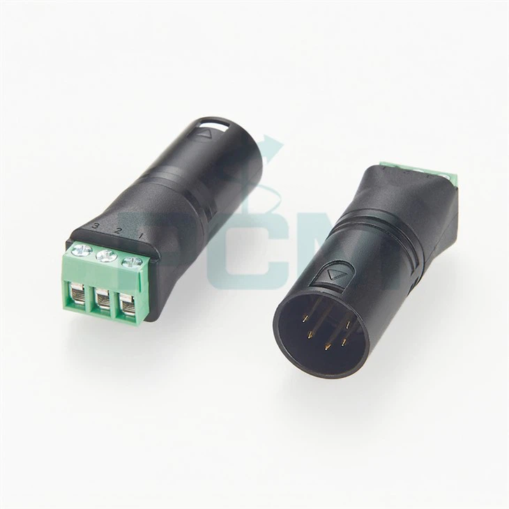 5-pinski DMX XLR adapter sa muškim i vijčanim terminalima za DMX sistem rasvjete i audio opremu