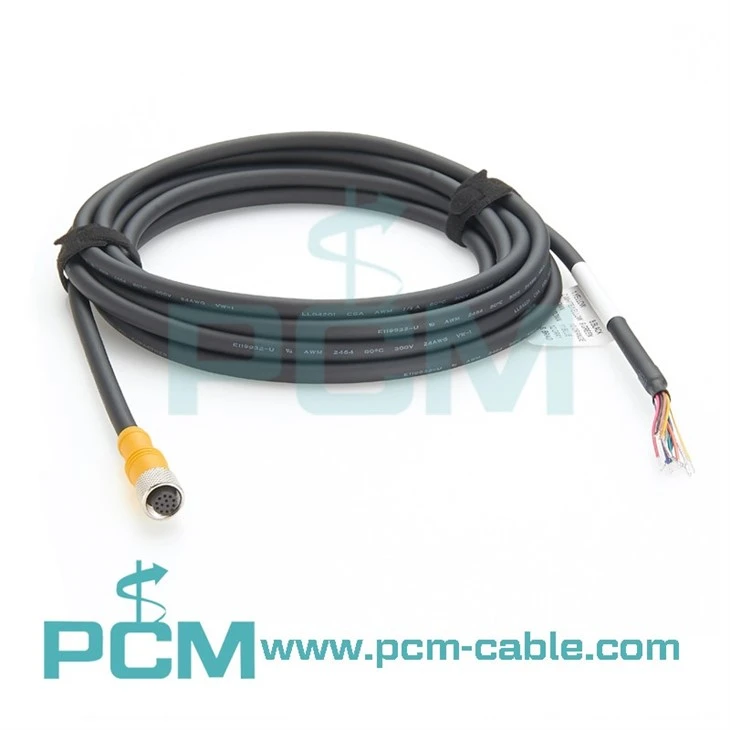 High Flex M12 12 Pin to Open End Cable for Vision Systems & Sensors