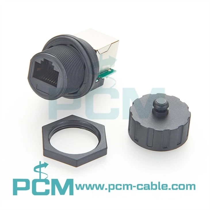 IP67 Waterproof Panel Mount Cat5e Ethernet Coupler Female To Female high quality