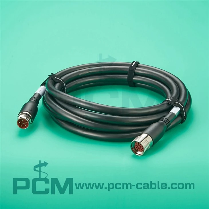 M23 6 Pin Double Ended TPU Cordset  Drag Chain & Torsion Resistant Industrial Cable