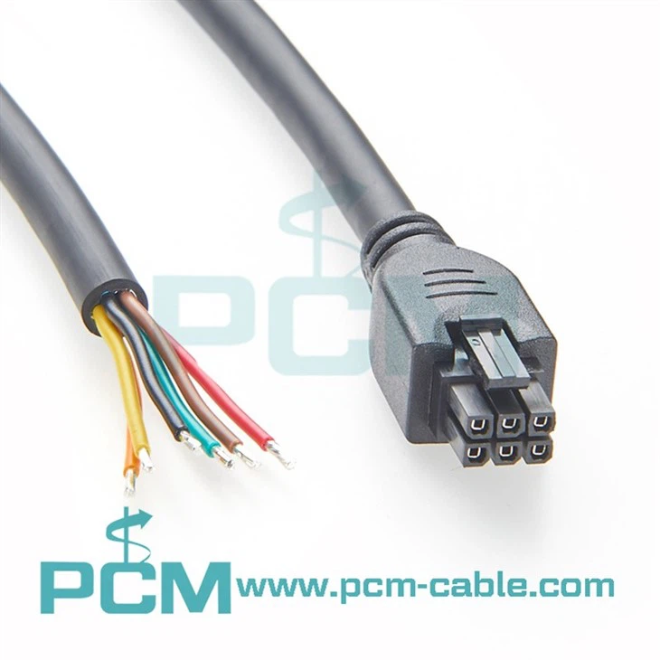 Micro-fit 3.0 Off-the-Shelf (OTS) Overmolded Cable Assembly, Dual Row, 2.0m Length, 6 Circuits, Black, to open end
