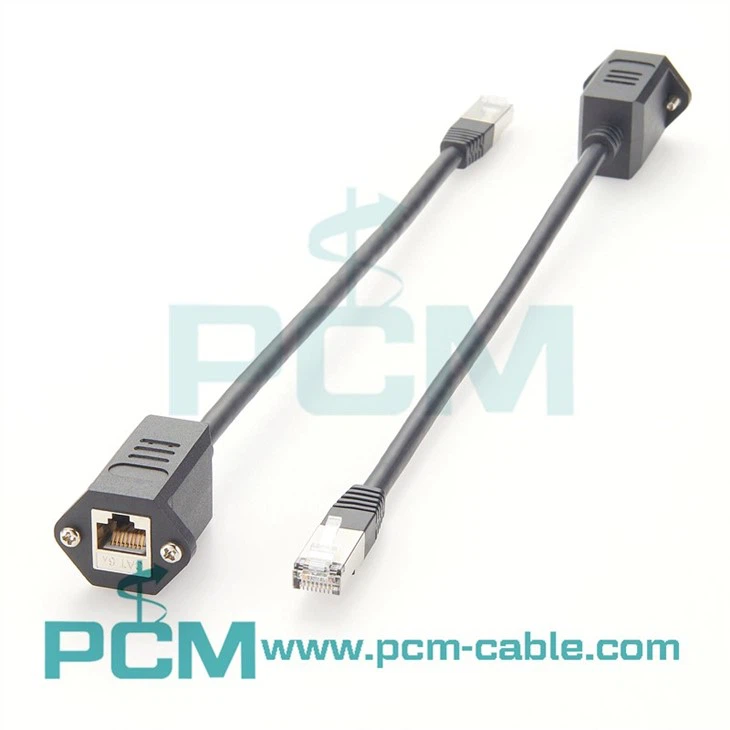 Category-6 rated Ethernet extension cables panel mount Ethernet cable
