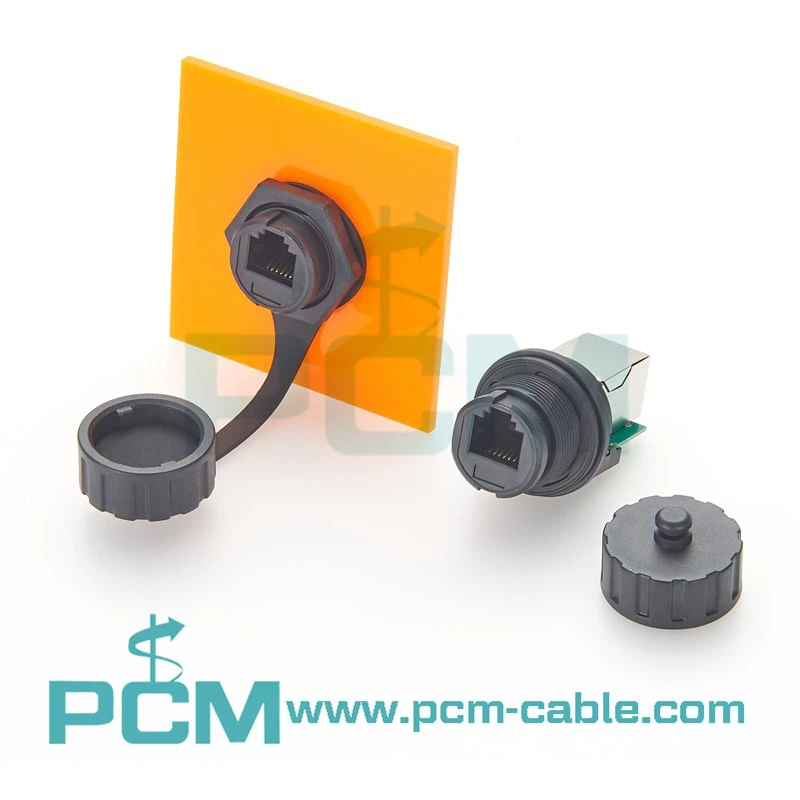 RJ12 6P6C IP67 Waterproof Panel Mount Connector for Telecom and Battery Management System RJ12 6P6C IP67 Waterproof Panel Mount Connector for Telecom and Battery Management System