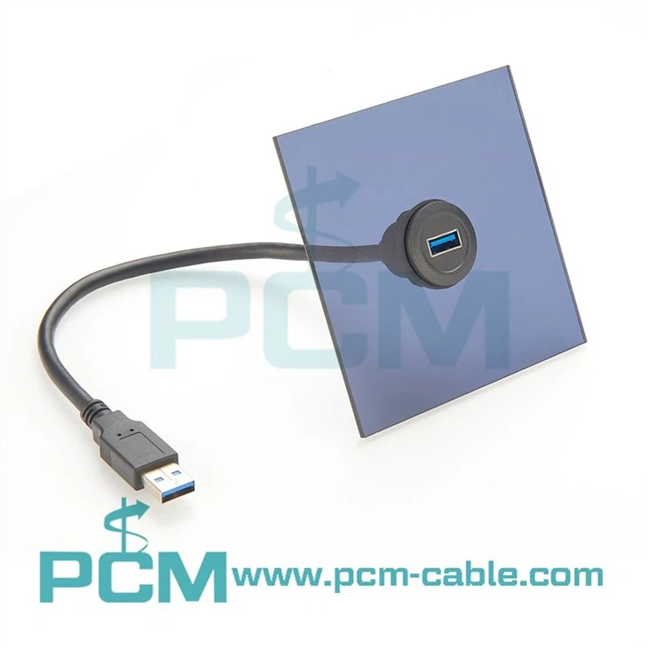 Panel-Mounted USB 3.0 Extension Cable for Efficient Connectivity and Easy Access